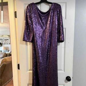 Purple sequined women’s dress size 20